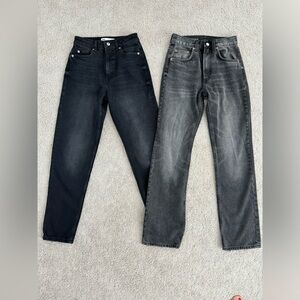 Zara women’s high wasted straight leg mom jeans